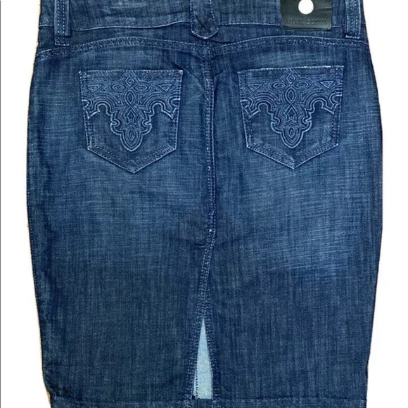 Antik Denim Blue Jean Pencil Skirt 30 Made in USA - Picture 2 of 5